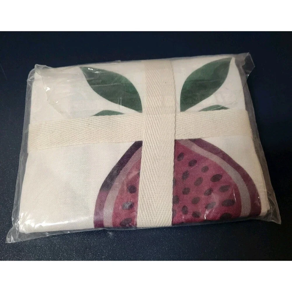 Grove Collaborative Autumn Fig Tea Towel 100% Organic Cotton Figs Fruit